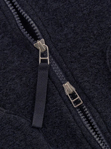 Universal Works Wool Fleece Zip Waistcoat in Navy