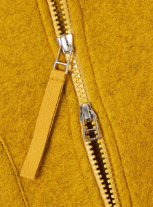 Universal Works Wool Fleece Zip Waistcoat in Yellow