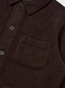Universal Works Wool Fleece Field Jacket in Brown
