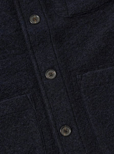 Universal Works Wool Fleece Field Jacket in Navy