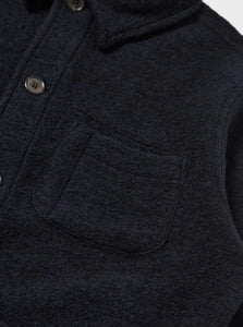 Universal Works Wool Fleece Field Jacket in Navy