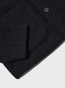 Universal Works Wool Fleece Field Jacket in Navy