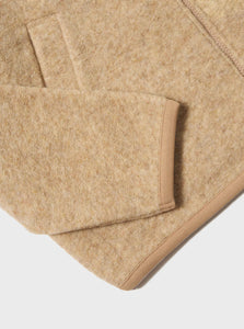 Universal Works Wool Fleece Zip Bomber in Fawn