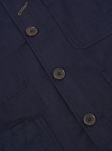 Universal Works Bakers Jacket in Navy Brushed Moleksin