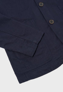 Universal Works Bakers Jacket in Navy Brushed Moleksin