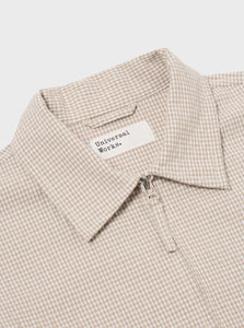 Universal Works Windcheater Jacket in Ecru/Sand Ospina Check Cotton