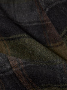 Universal Works Account Coat in Black/Brown Berlin Wool Check