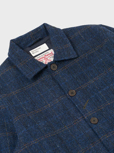 Universal Works Backer C Jacket in Navy Harris Tweed