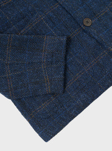 Universal Works Backer C Jacket in Navy Harris Tweed