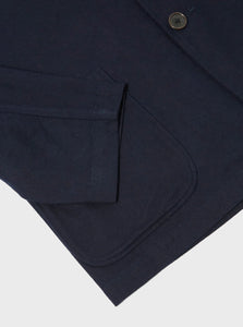 Universal Works Three Button Jacket in Navy Brushed Moleskin