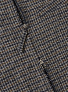 Universal Works Windcheater Jacket in Charcoal Houndstooth Wool