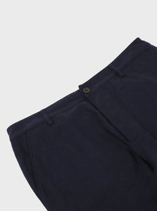 Universal Works Military Chino in Navy Burshed Moleskin