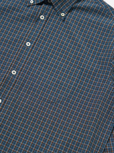 Universal Works Lazy Day Shirt in Blue Shiro Check
