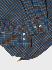 Universal Works Lazy Day Shirt in Blue Shiro Check