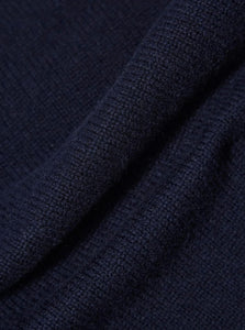 Universal Works Roll Neck in Navy Recycled Shetland