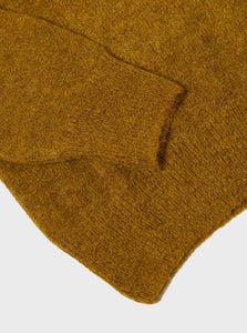 Universal Works Lyon Crew in Gold Alpaca Knit