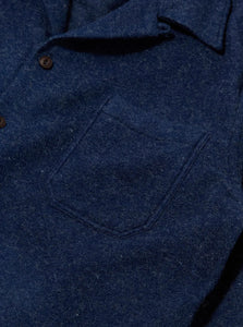 Universal Works Work Shirt in Navy Dam Marl