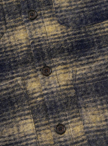 Universal Works Cardigan in Navy Uist Fleece