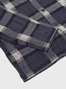 Universal Works Easy Overshirt in Charcoal Polka Check