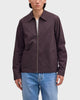 NN07 Virgil Zipped Poplin Hybrid Jacket in Deep Truffle