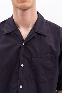 Norse Projects Carsten Cotton Tencel Shirt in Dark Navy