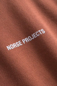 Norse Projects Arne Logo Sweatshirt in Red Ochre