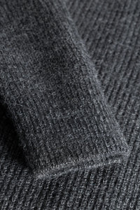 Norse Projects Hagen Wool Cotton Ribbed Zip Jacket in Grey Melange