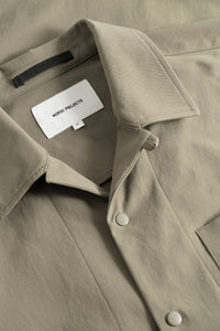 Norse Projects Carsten Solotex Twill Shirt in Sediment Green