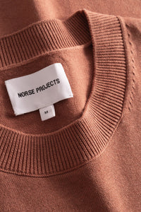 Norse Projects Rhys Cotton Linen T-Shirt in Red Clay