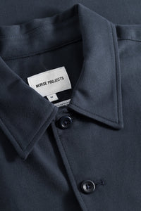 Norse Projects Carsten Cotton Wool Shirt in Dark Navy