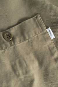 Norse Projects Twill Overshirt in Sediment Green