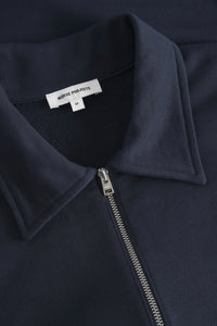 Norse Projects Ketel Relaxed Half Zip Sweater in Dark Navy