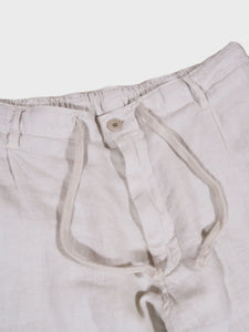 Hartford Tanker Woven Linen Trousers in Sand