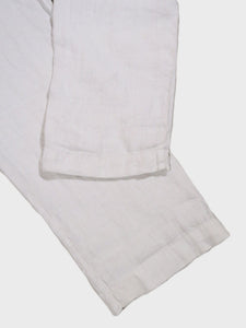 Hartford Tanker Woven Linen Trousers in Sand