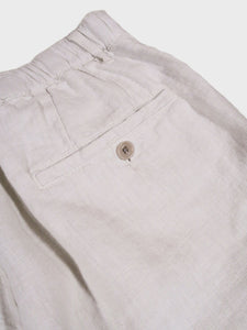 Hartford Tanker Woven Linen Trousers in Sand