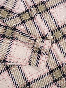 Wax London Whiting Overshirt in Ecru/Sage Harp Check