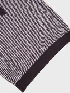 Wax London Turin Polo in Navy Ladder Stripe