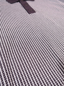 Wax London Turin Polo in Navy Ladder Stripe