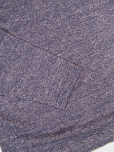 Hartford Open Collar Linen/Wool Pullover in Denim Blue