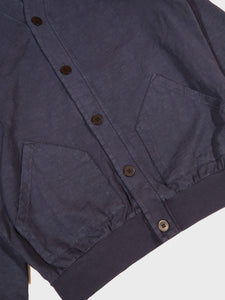 Original Vintage Style Nathan Cardigan in Navy Slub Cotton