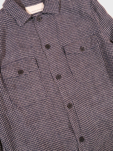 Original Vintage Style Ralf Check Linen Overshirt in Blue/White