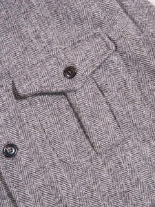 East Harbour Surplus Maurice Herringbone Wool Overshirt in Light Grey