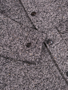 East Harbour Surplus Kent Herringbone Wool Coat in Grey