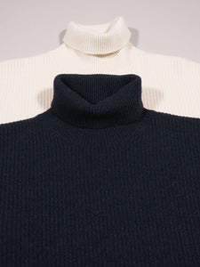 East Harbour Surplus Jean Rib Knit Roll Neck Jumper in Navy