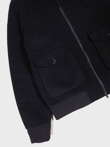 Hartford Doug Double Face Wool Jacket in Navy
