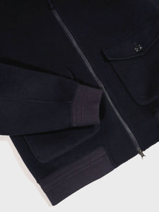 Hartford Doug Double Face Wool Jacket in Navy