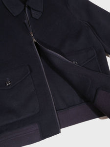 Hartford Doug Double Face Wool Jacket in Navy