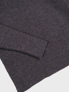 Parages Trucker Ribbed Zip Up Jumper in Anthracite
