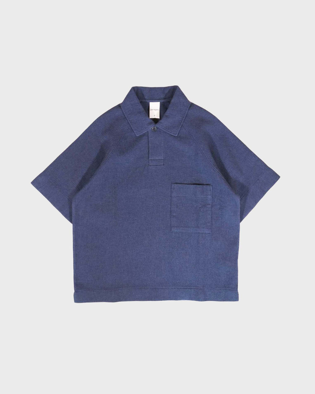 Parages Ropa Parages Waffle Polo Shirt in Blue – Morgan Menswear