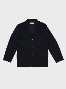 Universal Works Three Button Jacket in Dark Navy Ospina Cotton